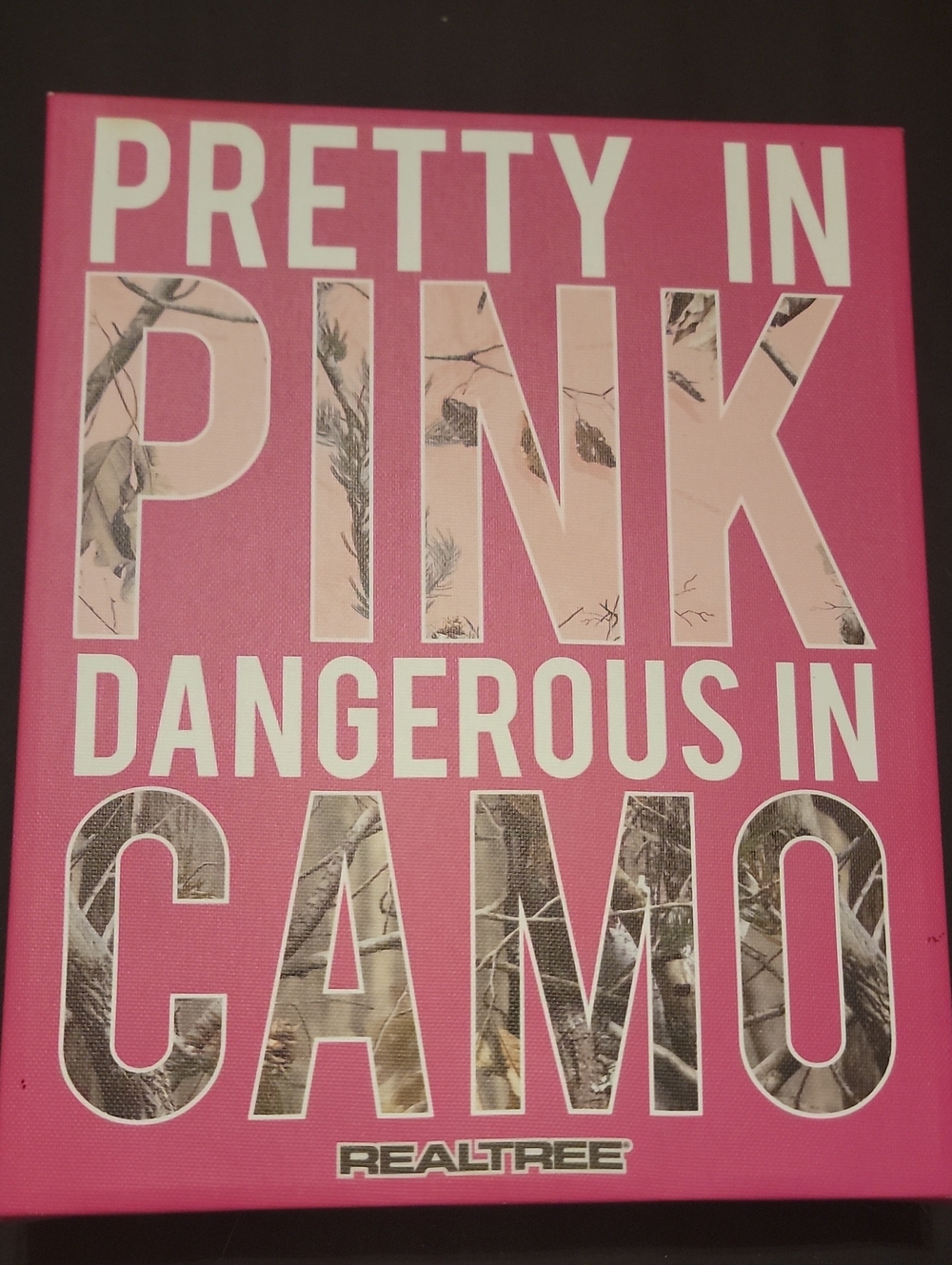 Realtree -Pink and White 'Pretty in Pink, Dangerous in Camo' Wall Art